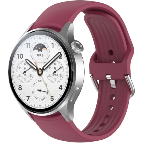 Pasek Bizon Strap Watch Silicone Pro do Xiaomi Watch S1 Pro ciemnofioletowy