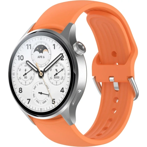 Pasek Bizon Strap Watch Silicone Pro do Xiaomi Watch S1 Pro pomarańczowy