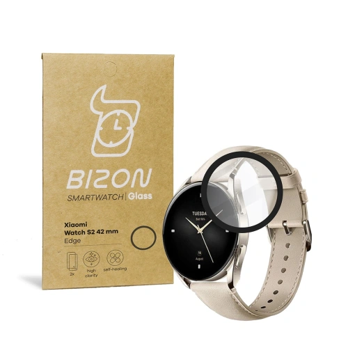 Szkło hartowane Bizon Glass Edge do Xiaomi Watch S2 42 mm czarne