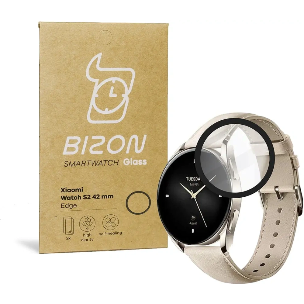 Hurtownia GSM - Sklo tvrzené Bizon Glass Edge pro Xiaomi Watch S2 42 mm černé - BIZ2383 - {ean13} - Hurt