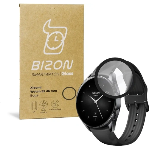 Szkło hartowane Bizon Glass Edge do Xiaomi Watch S2 46 mm czarne