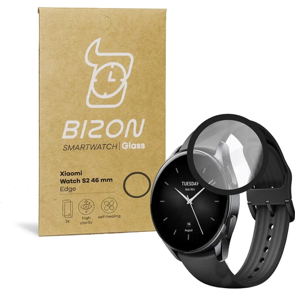 Hurtownia GSM - Bizon Glass Edge Xiaomi Ceas S2 46 mm negru - BIZ2384 - {ean13} - Hurt