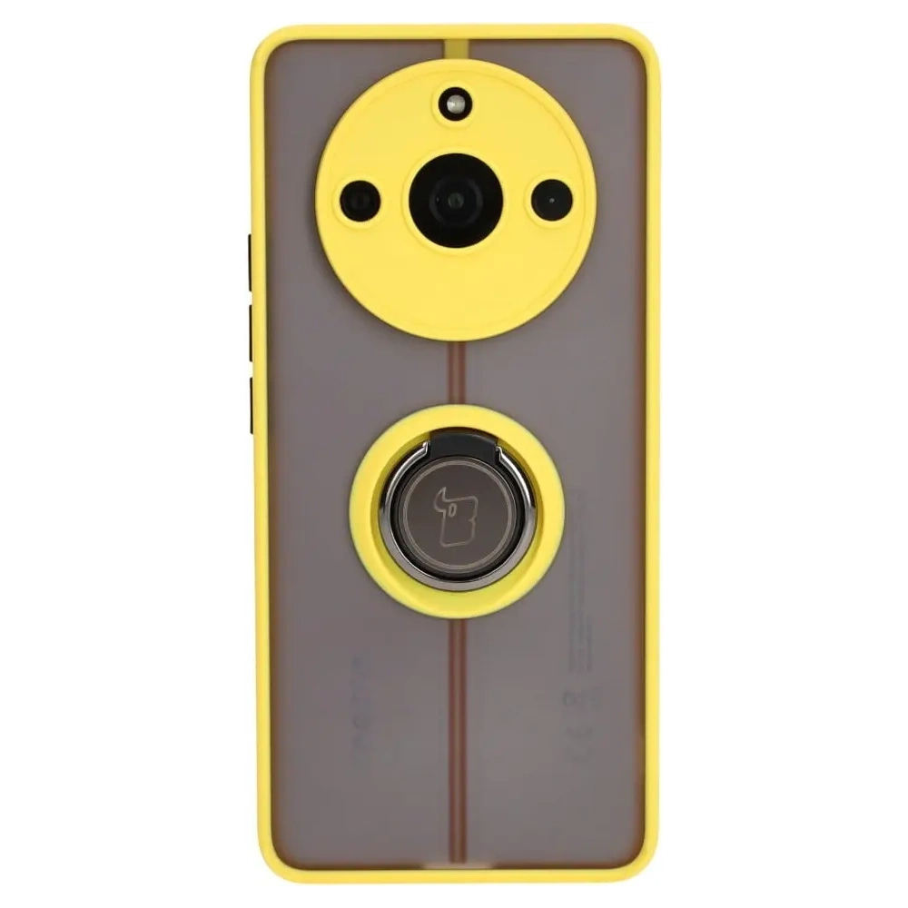 Wholesale Bizon Case Hybrid Ring Realme 11 Pro / 11 Pro+ smoky with a yellow frame - BIZ2389 - {ean13} - Hurt