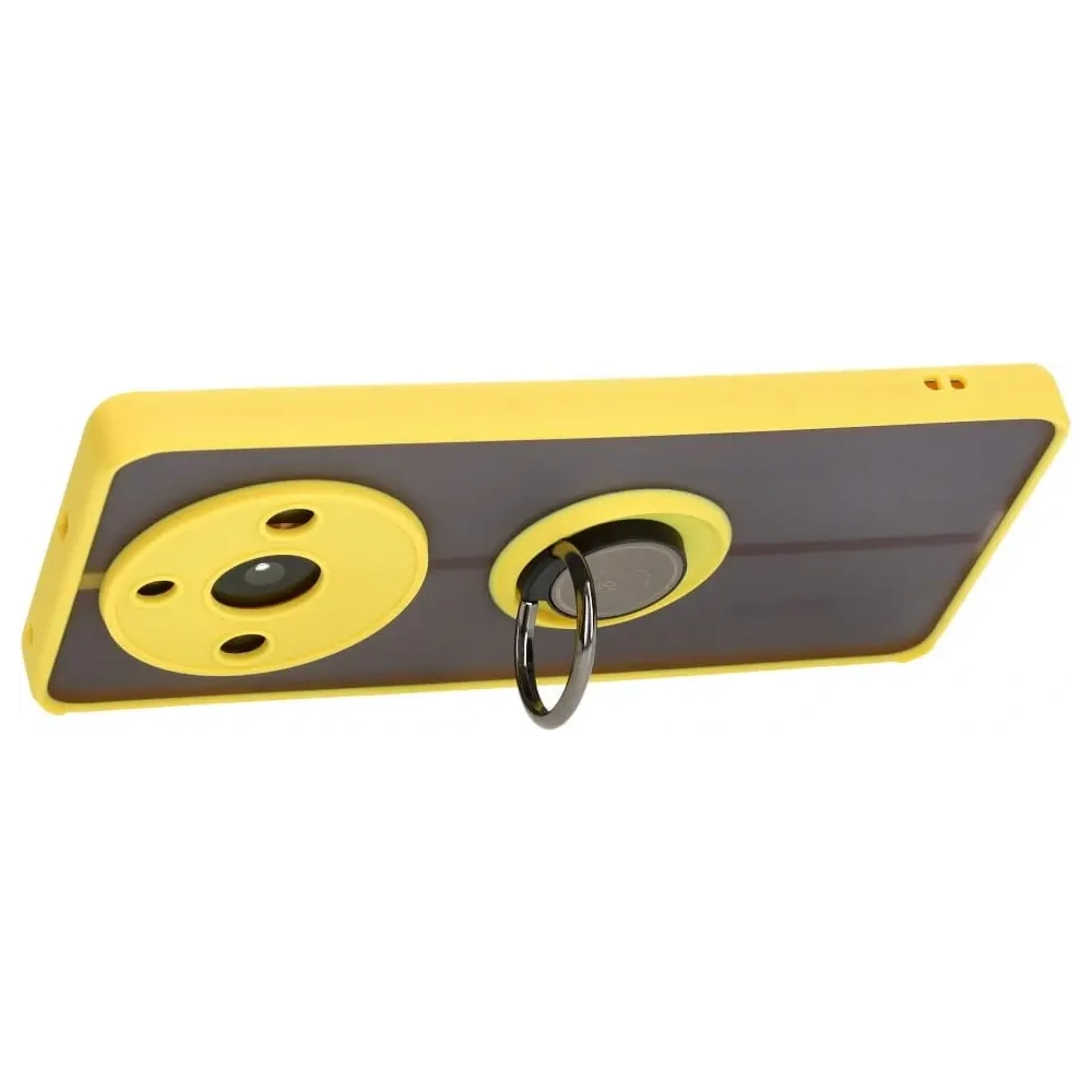 Wholesale Bizon Case Hybrid Ring Realme 11 Pro / 11 Pro+ smoky with a yellow frame - BIZ2389 - {ean13} - Hurt