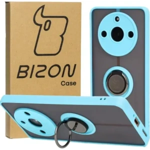 Hurtownia GSM - Caz Hybrid Bizon Ring Realme 11 Pro / 11 Pro+ fumuriu cu un cadru de culoare albastru deschis - BIZ2390 - {ean13} - Hurt
