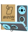 Etui z uchwytem na palec Bizon Case Hybrid Ring do Realme 11 Pro / 11 Pro+ przydymione z jasnoniebieską ramką