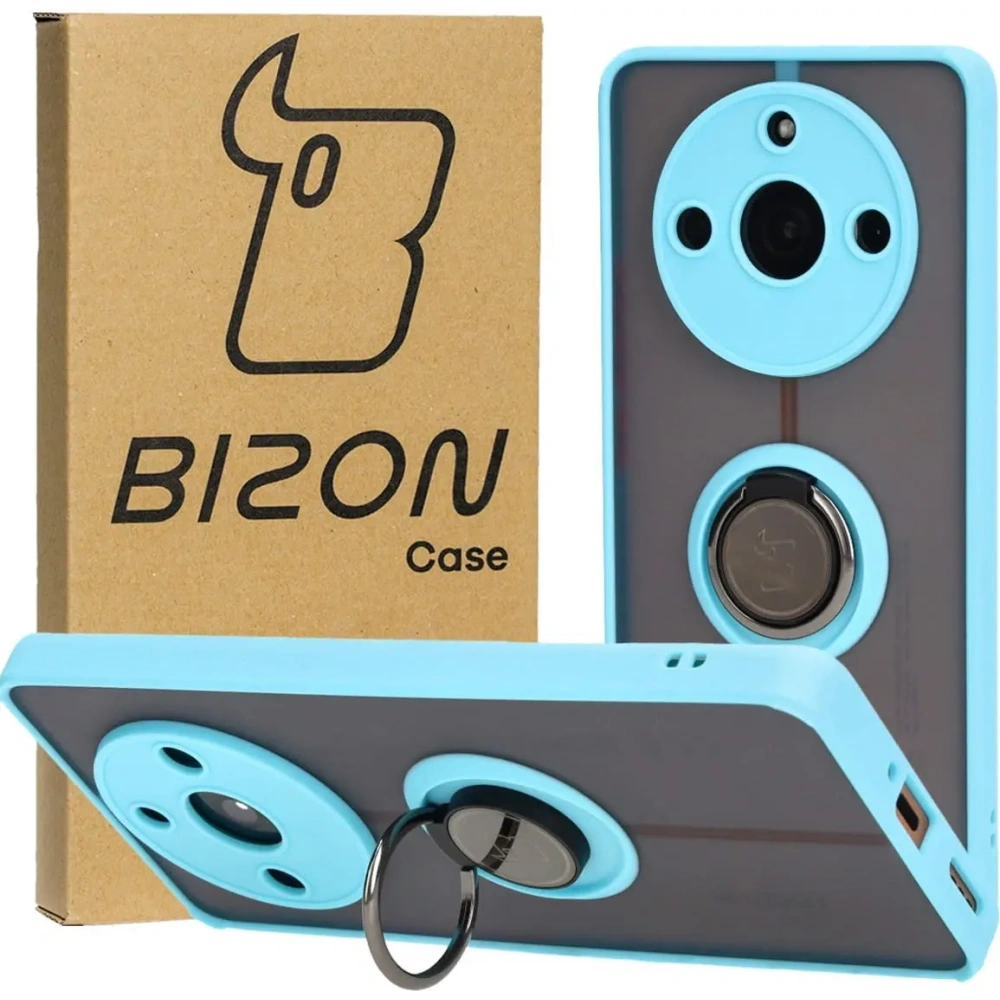 Hurtownia GSM - Bizon Case Hybrid Ring Realme 11 Pro / 11 Pro+ rauchig mit einem hellblauen Rahmen - BIZ2390 - {ean13} - Hurt