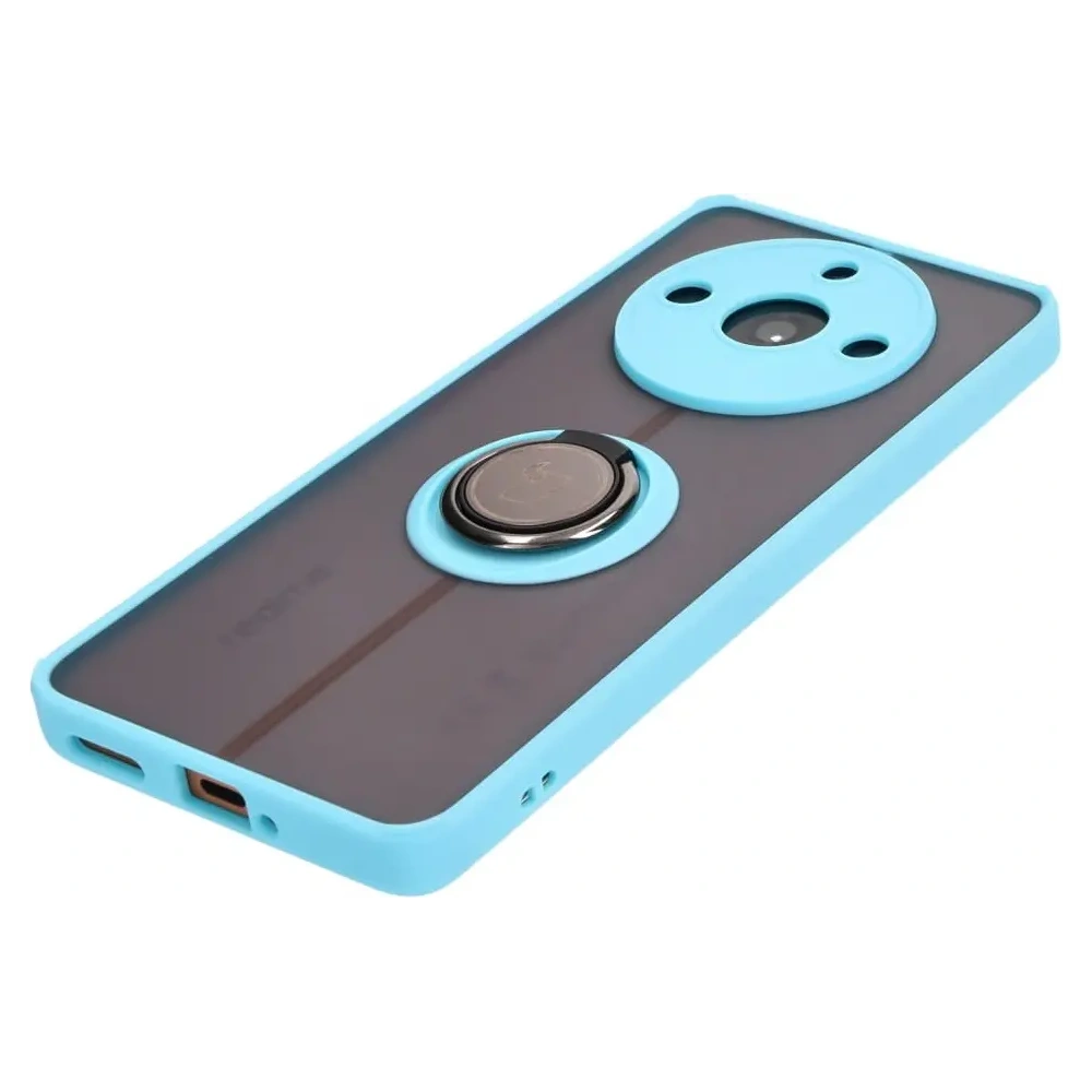 Hurtownia GSM - Bizon Case Hybrid Ring Realme 11 Pro / 11 Pro+ rauchig mit einem hellblauen Rahmen - BIZ2390 - {ean13} - Hurt