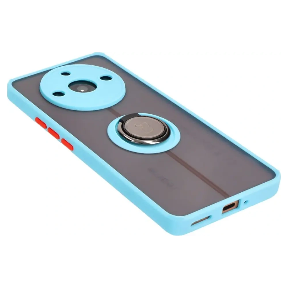Hurtownia GSM - Bizon Case Hybrid Ring Realme 11 Pro / 11 Pro+ rauchig mit einem hellblauen Rahmen - BIZ2390 - {ean13} - Hurt