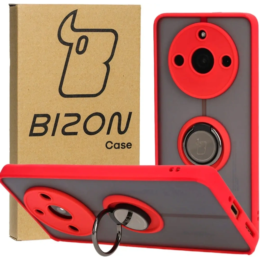 Bizon Case Hybrid Ring Realme 11 Pro / 11 Pro+ smoky with a red frame