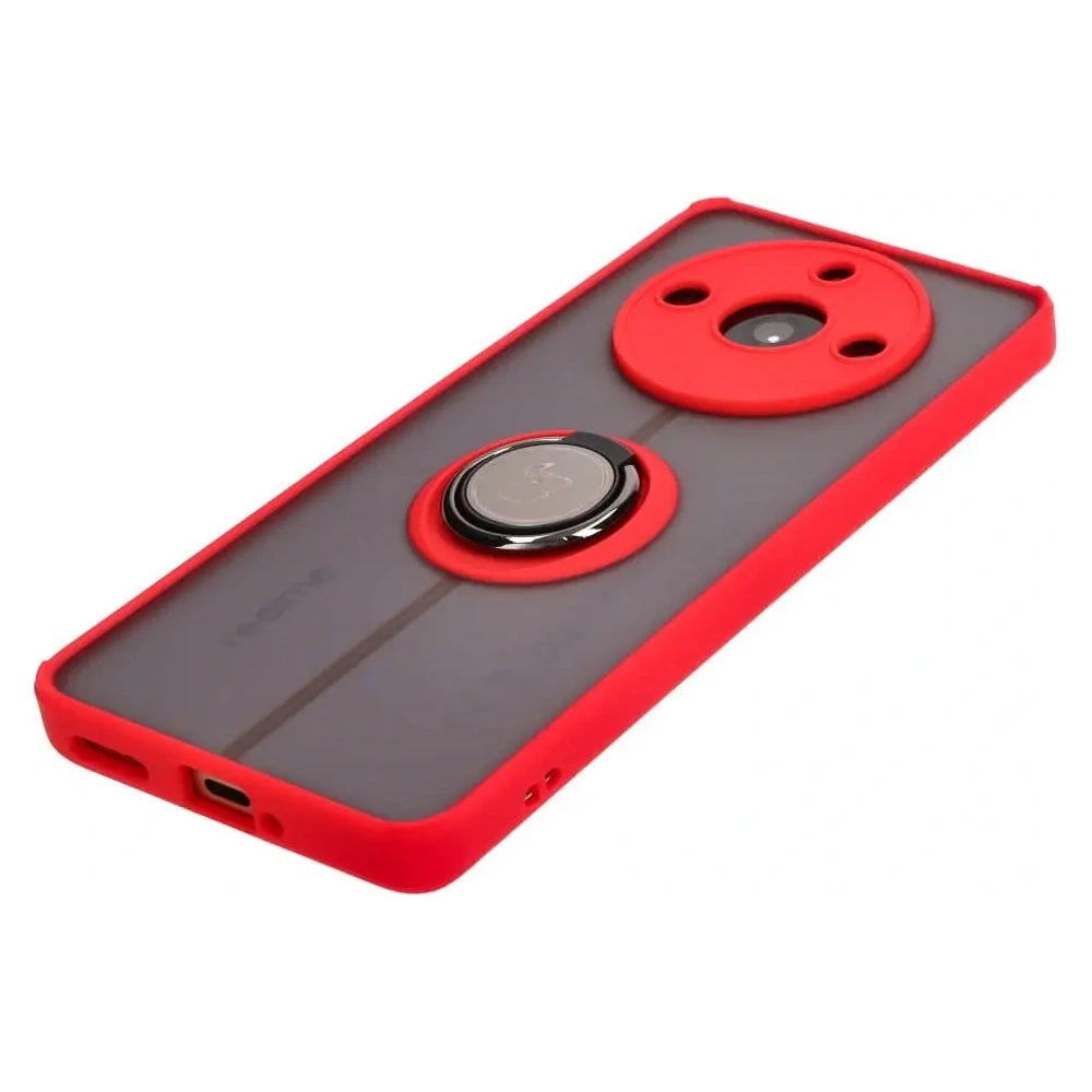 Bizon Case Hybrid Ring Realme 11 Pro / 11 Pro+ smoky with a red frame