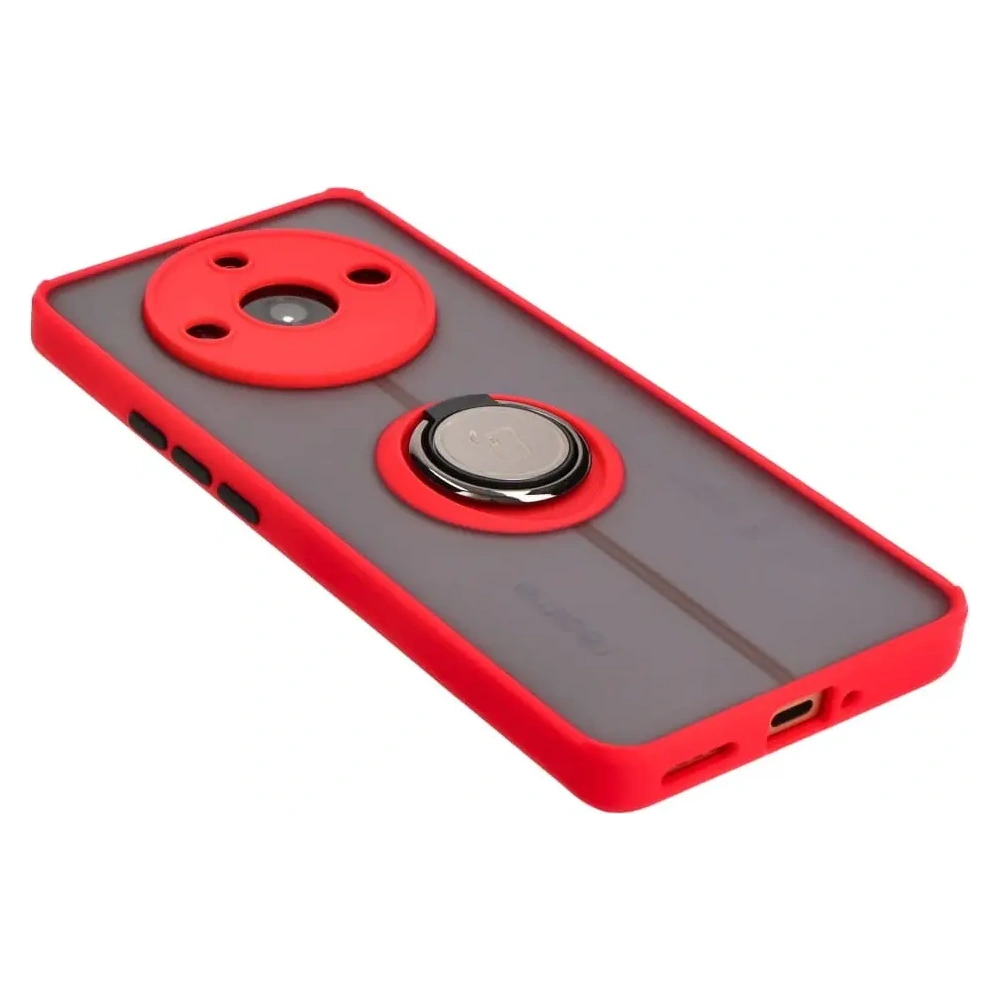 Bizon Case Hybrid Ring Realme 11 Pro / 11 Pro+ smoky with a red frame