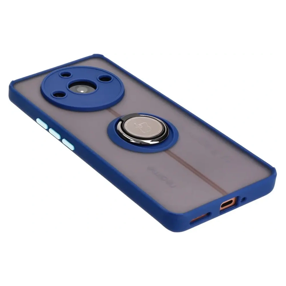 Hurtownia GSM - Bizon Case Hybrid Gyűrű Realme 11 Pro / 11 Pro+ füstös színben, tengerészkék kerettel - BIZ2393 - {ean13} - Hurt