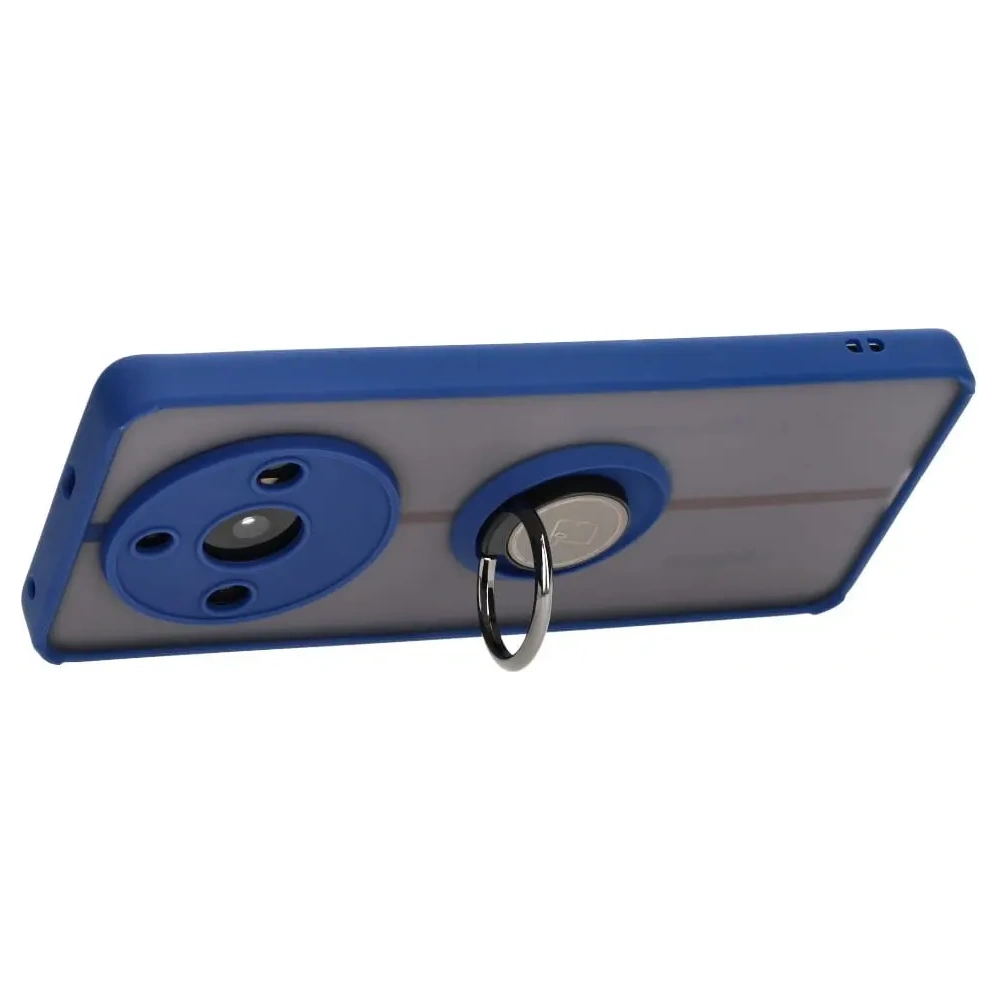 Hurtownia GSM - Bizon Case Hybrid Ring Realme 11 Pro / 11 Pro+ rauchig mit einem navyblauen Rahmen - BIZ2393 - {ean13} - Hurt