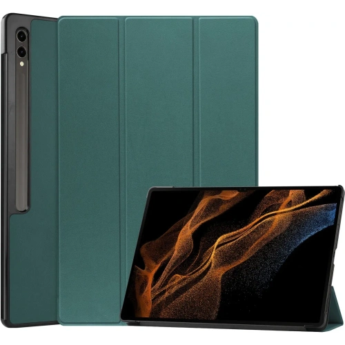 Etui Bizon Case Tab Croc do Samsung Galaxy Tab S10 Ultra / S9 Ultra ciemnozielone