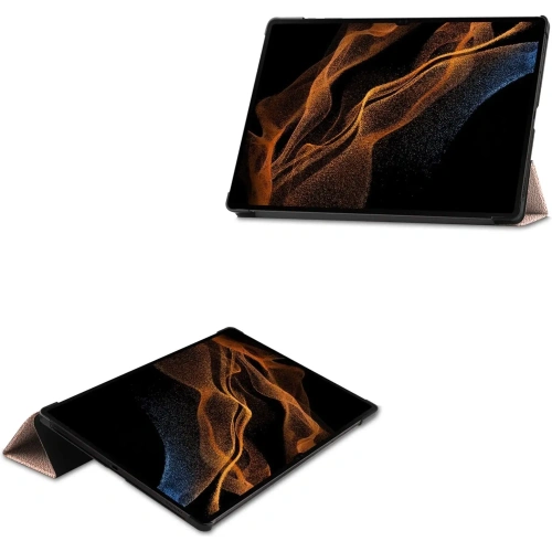 Etui Bizon Case Tab Croc do Samsung Galaxy Tab S10 Ultra / S9 Ultra różowozłote