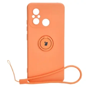 Hurtownia GSM - Etui Bizon Case Silicone Ring Sq do Xiaomi Redmi 12C oranžové - BIZ2414 - {ean13} - Hurt