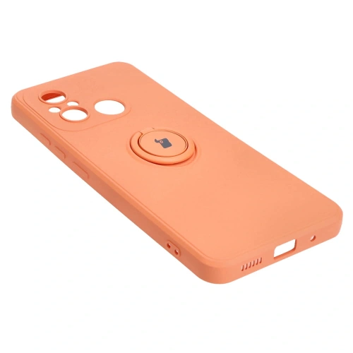 Etui Bizon Case Silicone Ring Sq do Xiaomi Redmi 12C pomarańczowe