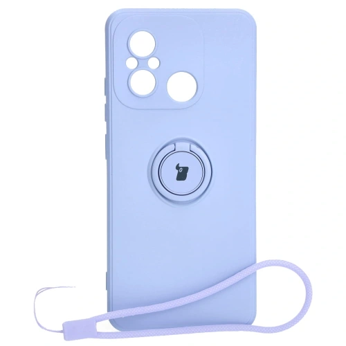 Etui Bizon Case Silicone Ring Sq do Xiaomi Redmi 12C jasnofioletowe