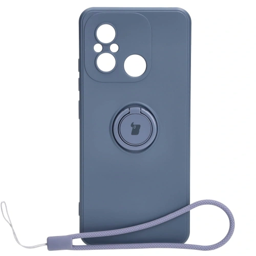 Etui Bizon Case Silicone Ring Sq do Xiaomi Redmi 12C szare