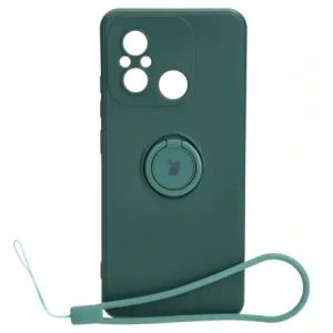 Hurtownia GSM - Etui Bizon Case Silicone Ring Sq do Xiaomi Redmi 12C tmavě zelené - BIZ2418 - {ean13} - Hurt