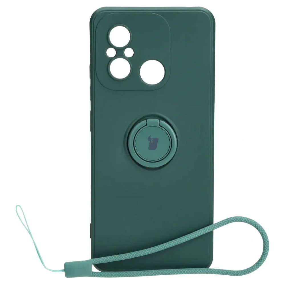 Hurtownia GSM - Bizon Case Ring de Silicon Sq Xiaomi Redmi 12C verde închis - BIZ2418 - {ean13} - Hurt