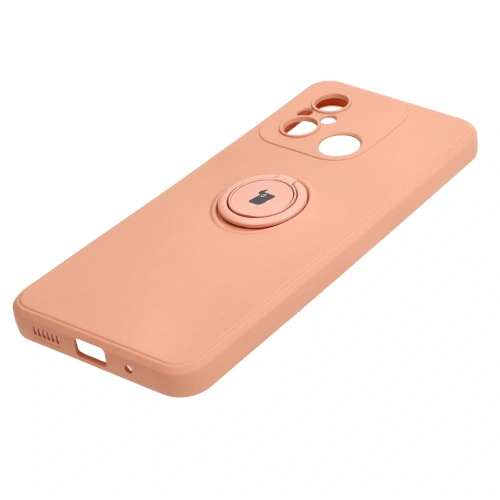 Etui Bizon Case Silicone Ring Sq do Xiaomi Redmi 12C jasnoróżowe
