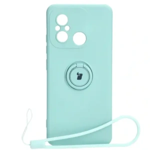 Hurtownia GSM - Etui Bizon Case Silicone Ring Sq do Xiaomi Redmi 12C tyrkysové - BIZ2421 - {ean13} - Hurt