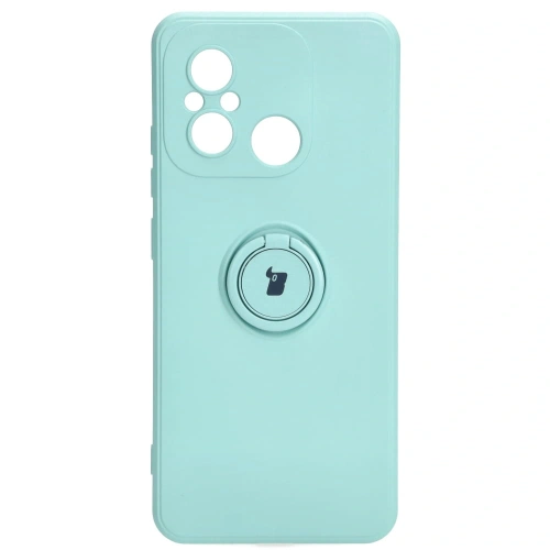 Etui Bizon Case Silicone Ring Sq do Xiaomi Redmi 12C turkusowe