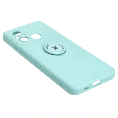 Etui Bizon Case Silicone Ring Sq do Xiaomi Redmi 12C turkusowe