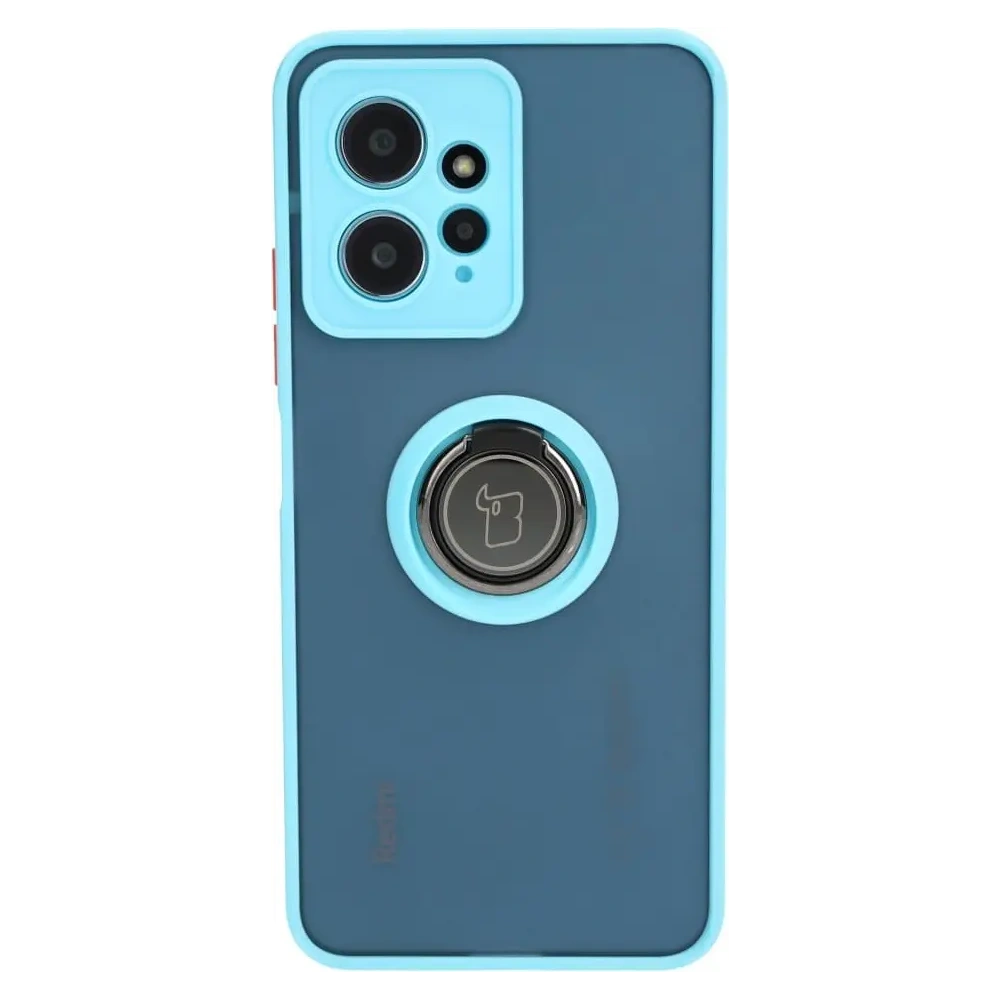 Hurtownia GSM - Bizon Case Hybrid Gyűrű Xiaomi Redmi Note 12 4G füstös, világoskék kerettel - BIZ2422 - {ean13} - Hurt