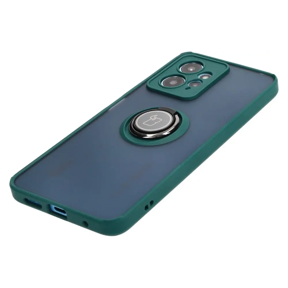 Wholesale Bizon Case Hybrid Ring Xiaomi Redmi Note 12 4G smoky with a dark green frame - BIZ2423 - {ean13} - Hurt