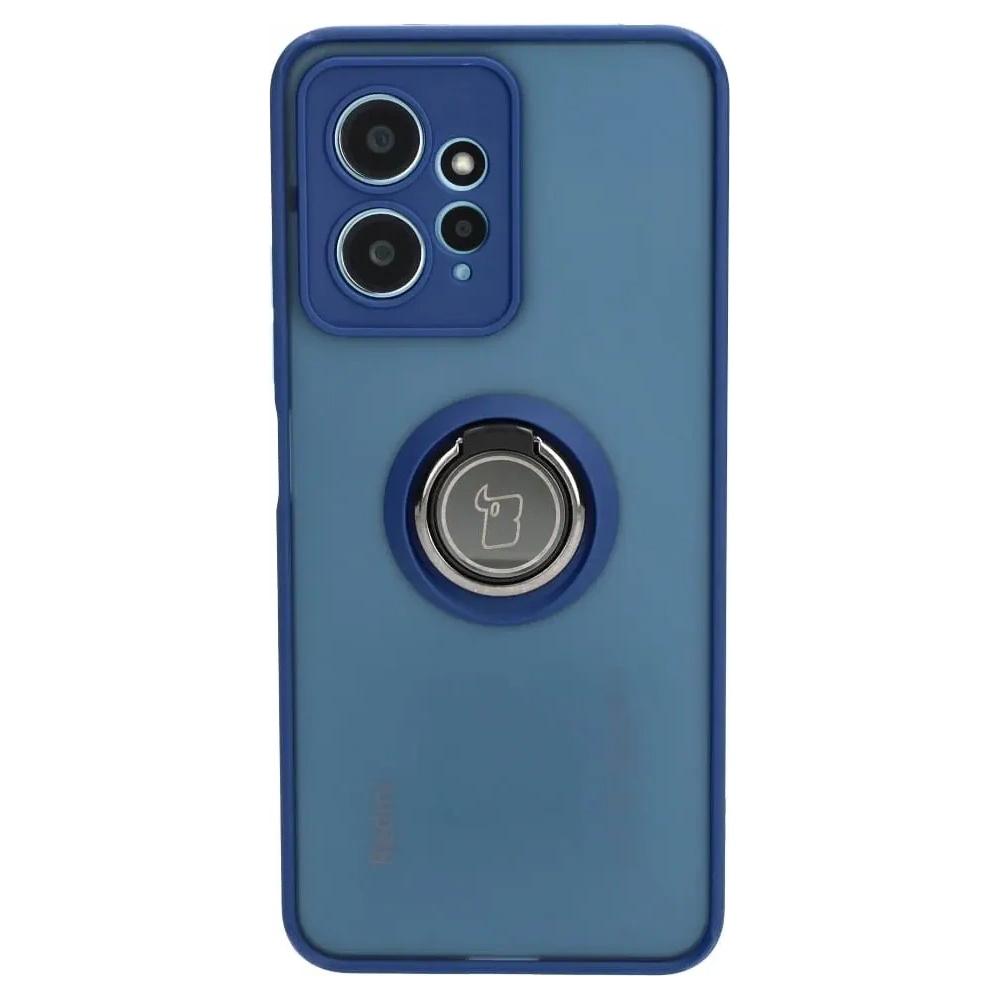 Hurtownia GSM - Bizon Case Hybrid Ring Xiaomi Redmi Note 12 4G füstös színű, sötétkék kerettel - BIZ2424 - {ean13} - Hurt