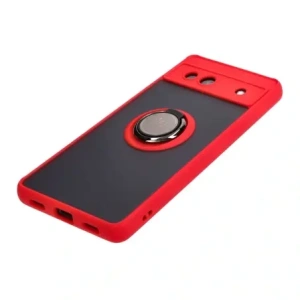 Wholesale Bizon Case Hybrid Ring Google Pixel 7A smoky with a red frame - BIZ2433 - {ean13} - Hurt