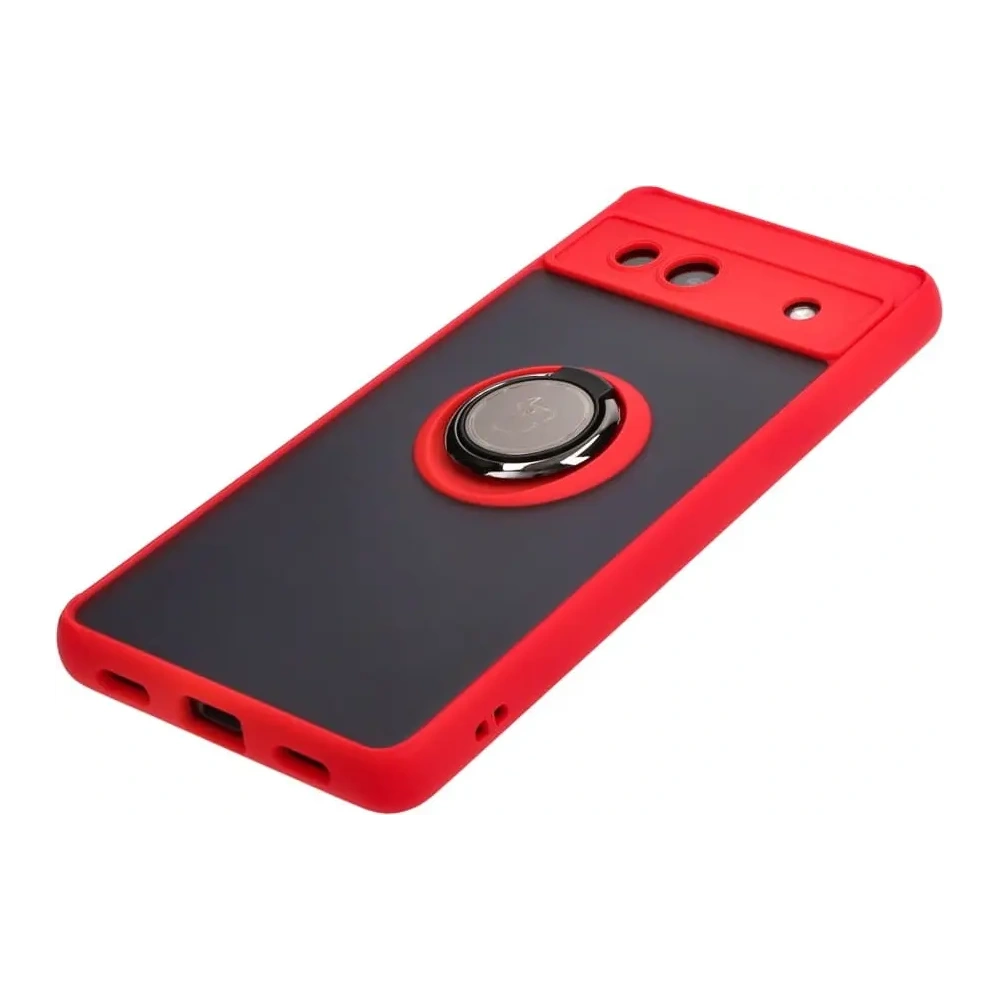 Hurtownia GSM - Bizon Case Hybrid Ring Google Pixel 7A fumuriu cu un cadru roșu - BIZ2433 - {ean13} - Hurt