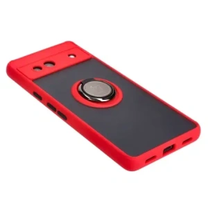 Wholesale Bizon Case Hybrid Ring Google Pixel 7A smoky with a red frame - BIZ2433 - {ean13} - Hurt