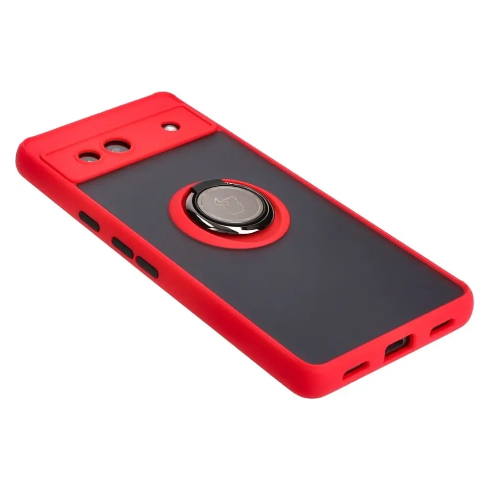 Hurtownia GSM - Bizon Case Hybrid Ring Google Pixel 7A fumuriu cu un cadru roșu - BIZ2433 - {ean13} - Hurt