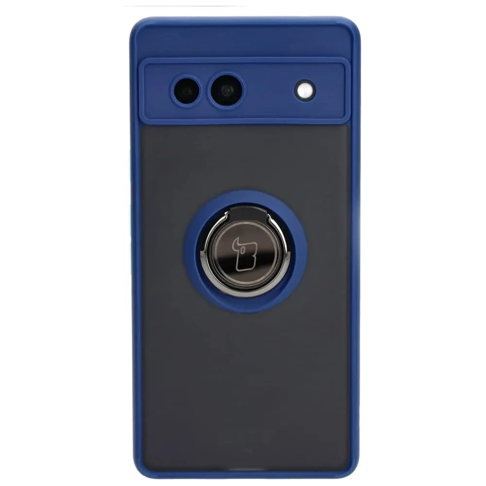 Hurtownia GSM - Bizon Case Hybrid Ring Google Pixel 7A fumuriu cu un cadru albastru închis - BIZ2434 - {ean13} - Hurt