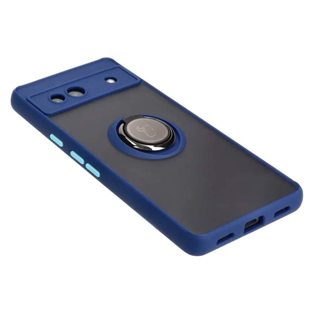 Hurtownia GSM - Bizon Case Hybrid Ring Google Pixel 7A fumuriu cu un cadru albastru închis - BIZ2434 - {ean13} - Hurt