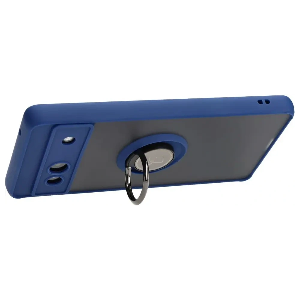 Hurtownia GSM - Bizon Case Hybrid Ring Google Pixel 7A fumuriu cu un cadru albastru închis - BIZ2434 - {ean13} - Hurt