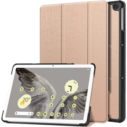 Etui Bizon Case Tab Croc do Google Pixel Tablet różowozłote