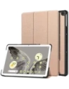 Etui Bizon Case Tab Croc do Google Pixel Tablet růžovo-zlaté