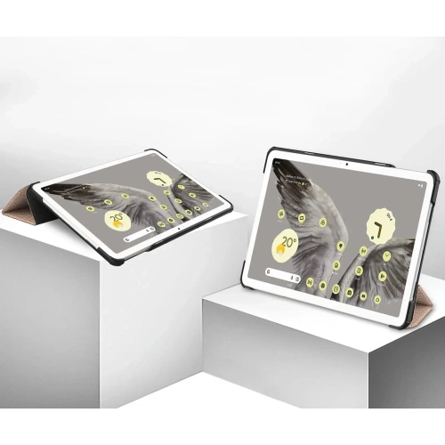 Etui Bizon Case Tab Croc do Google Pixel Tablet różowozłote