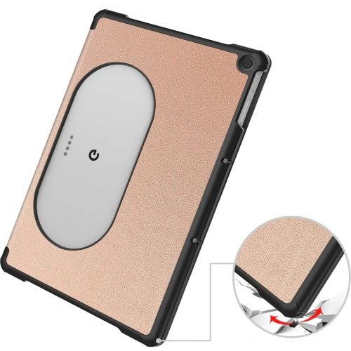 Etui Bizon Case Tab Croc do Google Pixel Tablet różowozłote