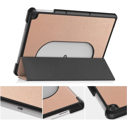 Etui Bizon Case Tab Croc do Google Pixel Tablet różowozłote