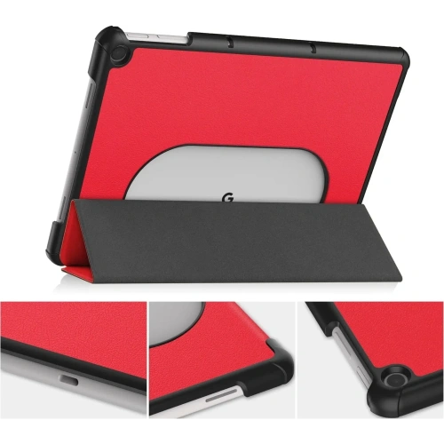 Etui Bizon Case Tab Croc do Google Pixel Tablet czerwone