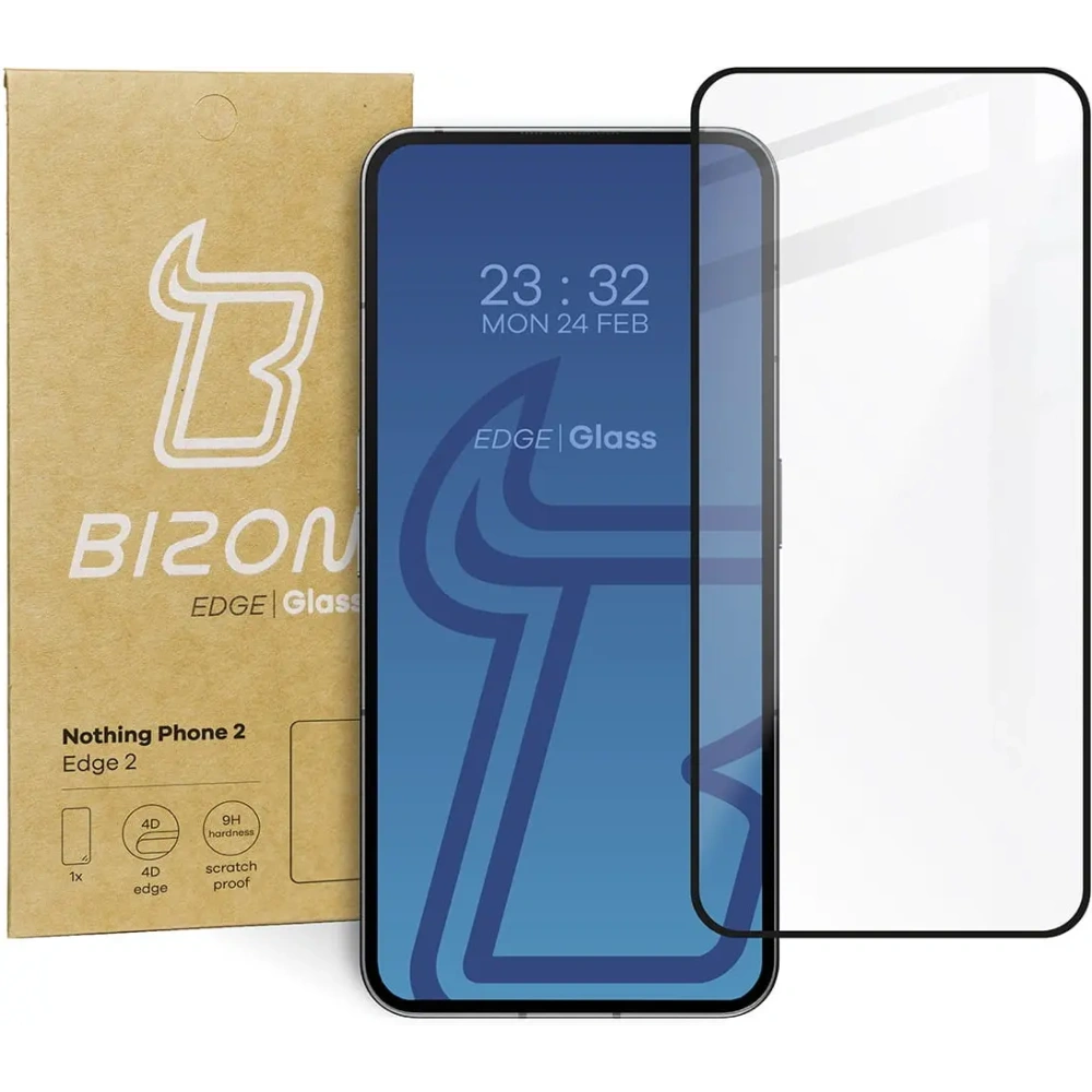 Hurtownia GSM - Szkło hartowane Bizon Glass Edge 2 do Nothing Phone 2 czarne - BIZ2442 - {ean13} - Hurt