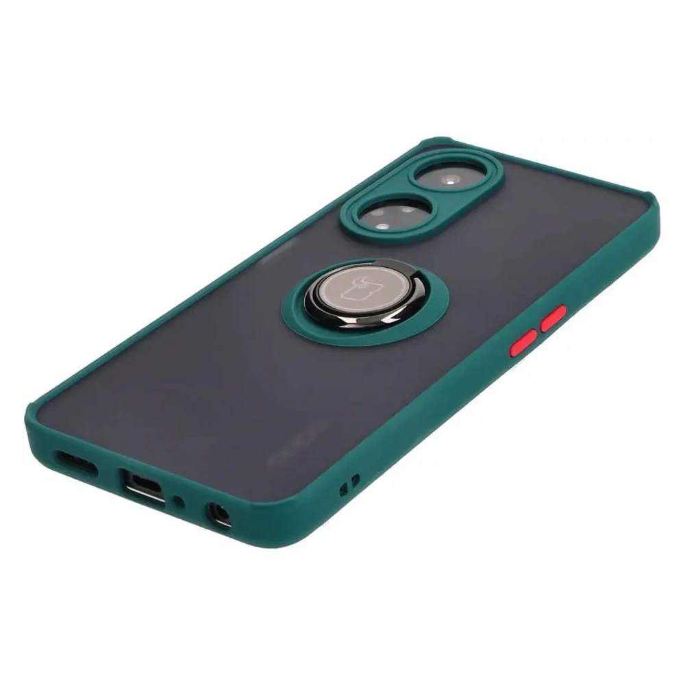 Wholesale Bizon Case Hybrid Ring Oppo A98 5G smoky with a dark green frame - BIZ2443 - {ean13} - Hurt