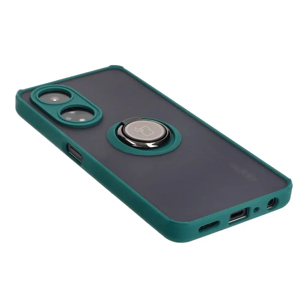 Wholesale Bizon Case Hybrid Ring Oppo A98 5G smoky with a dark green frame - BIZ2443 - {ean13} - Hurt