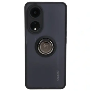 Etui z uchwytem na palec Bizon Case Hybrid Ring do Oppo A98 5G przydymione z czarną ramką